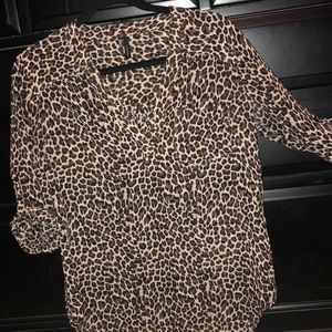 Cheetah Print sheer blouse